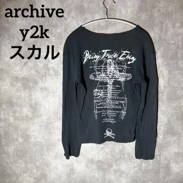 archive y2k 고딕 피치T 스컬 크로스 00s 헤이세이 갸루