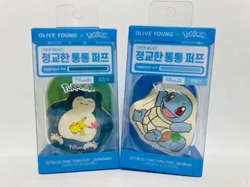 한국 OLIVE YOUNG x 포켓몬 콜라보 복슬복슬 코튼 퍼프
