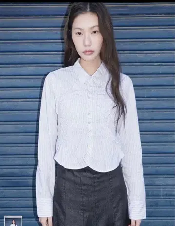 ZARA 자라 스트레치 개더 포플린 셔츠 핀스트라이프 XS
