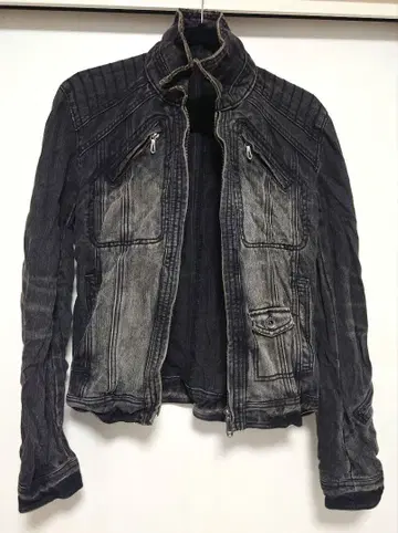 5351 POUR LES HOMMES 블랙 데님 지퍼 자켓