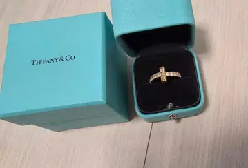 티파니 T1 파베 3.5mm 옐로우골드 다이아 링
