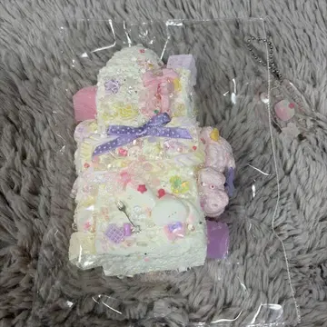새상품 nienienie 보라색 테디베어 곰 아이스크림 진흙 아크릴 택