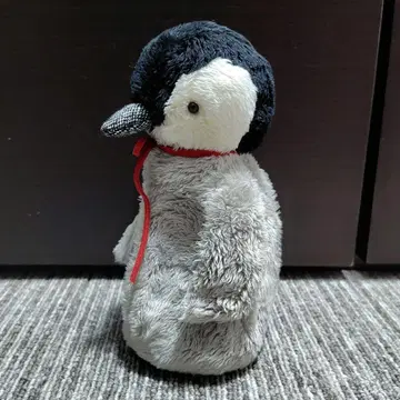 펭귄 봉제 인형 파우치 빨간 리본 포함 작가님