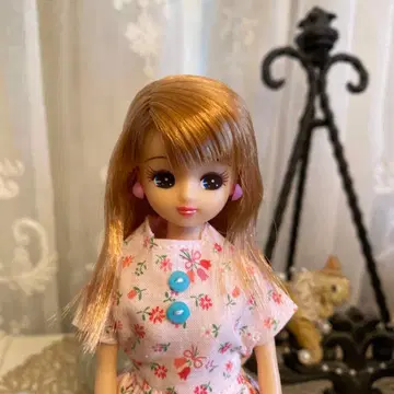 리카짱 인형 본체 핑크 꽃무늬 드레스