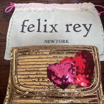 felix rey 골드 스팽글 파우치