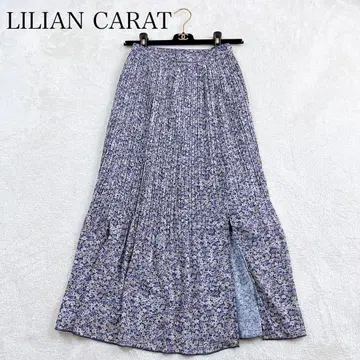 극미품 LILLIAN CARAT 미니 꽃무늬 플리츠 쉬폰 스커트 S