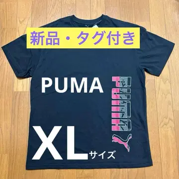 [ 새상품 택 포함 ] PUMA 블랙 로고 프린트 T셔츠
