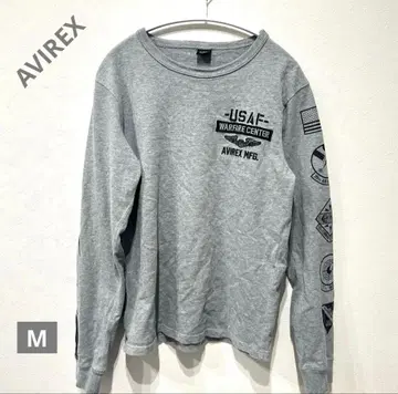 AVIREX USAF 워페어 센터 긴팔 티셔츠 M 그레이