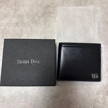 BRAMA DOVE 남성용 남성 블랙 가죽 지갑 2단 접이식