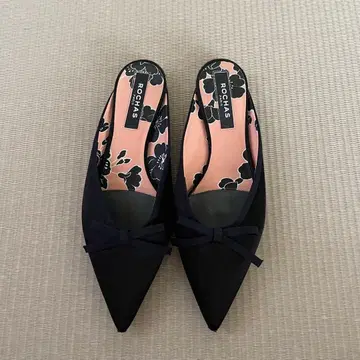 ROCHAS 로샤스 리본 새틴 플랫슈즈