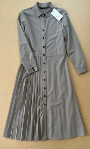 ZARA 플리츠 셔츠 롱 원피스