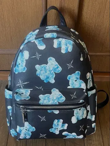 TRAVAS TOKYO 곰 올 패턴 백팩 블랙 x 블루