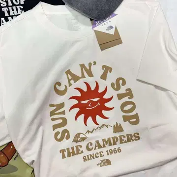 새상품 THE NORTH FACE 그래픽 T셔츠 화이트 남녀 공용 S