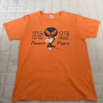 buzz ricksons 스누피 USAF T셔츠 오렌지