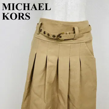 MICHAEL KORS 플리츠 스커트 벨트 포함 브라운 2 1300-B