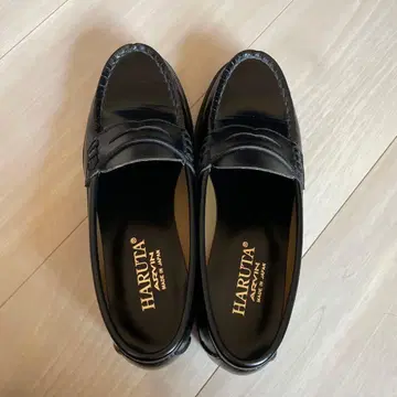 HARUTA 블랙 로퍼 23.5EE 일본제