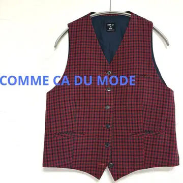 꼼사데모드 COMME CA DU MODE 빈티지 체크 무늬 베스트