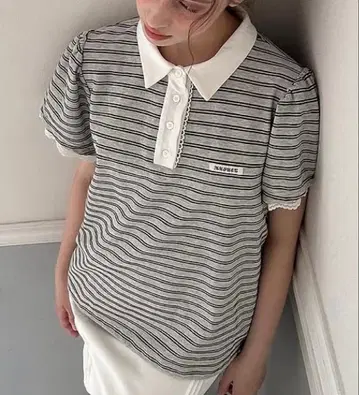 [ 새상품 ] muguet drost border tops gray