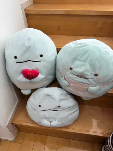 스미코구라시 도마뱀 큰 봉제 인형 3체 세트