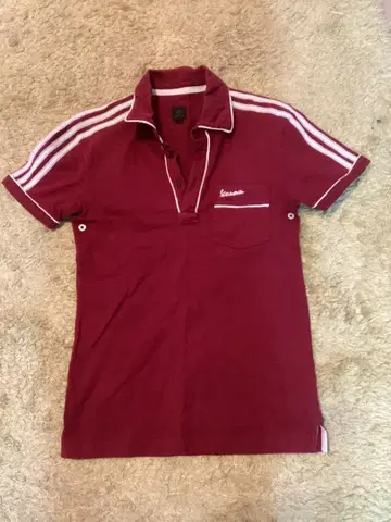 adidas Vespa 빨간색 피케 셔츠 XS