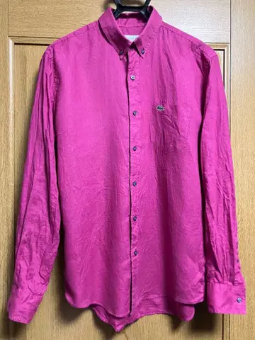 라코스테 린넨 셔츠 마젠타 LACOSTE 버튼 다운
