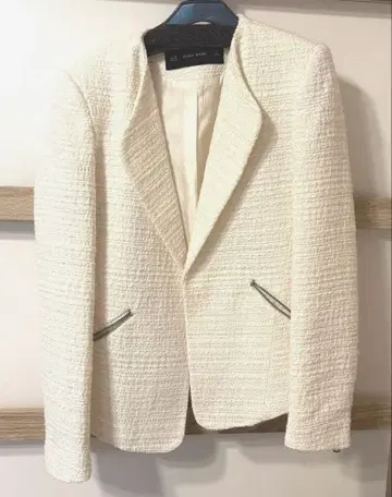ZARA BASIC 노카라 자켓 XS 아이보리
