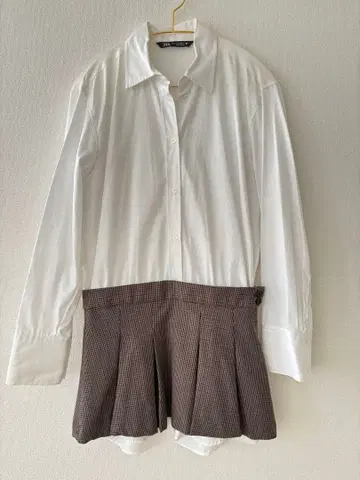 ZARA 셔츠 원피스 플리츠 스커트 세트