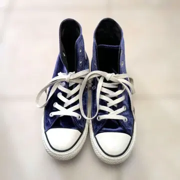 CONVERSE ALL STAR 네이비 스니커즈 벨벳 원단 보라색