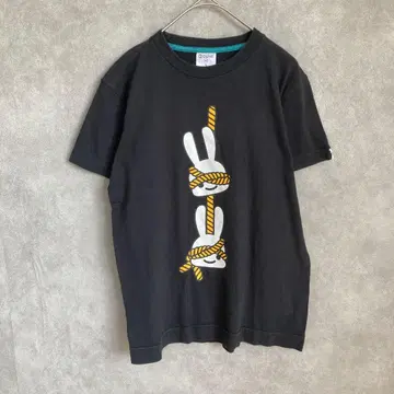 CUNE T셔츠 반팔 블랙 토끼 루즈핏 XS 사이즈 여성용