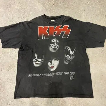 한정 가격 KISS 키스 밴드T 페이드 빈티지 티셔츠