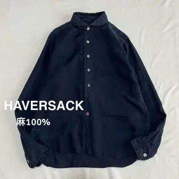 HAVERSACK 하버색 린넨 100 라운드 칼라 린넨 블랙