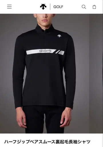 DESCENTE 골프용 긴팔 셔츠 블랙 L