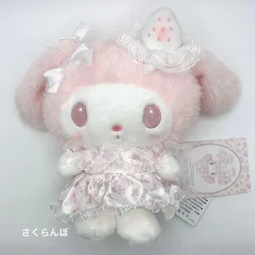 [새상품] 마이멜로디 화이트 딸기 티타임 폭신 인형