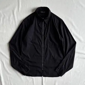 90s agnes b. zip-up l/s cotton shirt BLK