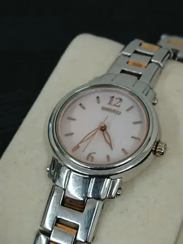 H2 SEIKO WIRED 아날로그 쿼츠 손목시계 핑크 쉘