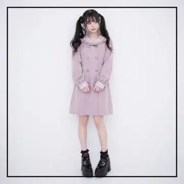[Ank Rouge] 더블 버튼 세일러 원피스 핑크 지뢰계