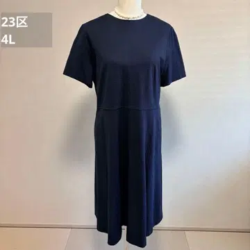 23구 빅 사이즈 원피스 48 네이비 택 포함 새상품 반팔 4L