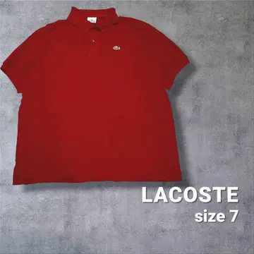 90s LACOSTE 피케 셔츠 7 와인 레드 빅 실루엣 면 100