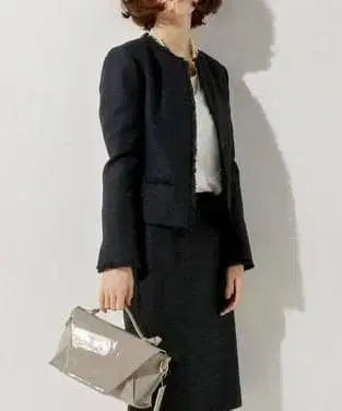 UNITED ARROWS 트위드 노카라 자켓