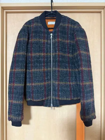 DRIES VAN NOTEN 울 블루종 퀼팅 체크
