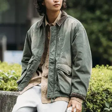 프릭스스토어 옷깃 코듀로이 절개 코튼 나일론 블루종