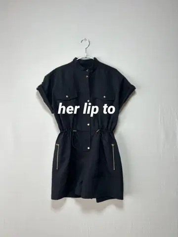 her lip to Oxford Romper 올인원 M