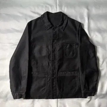 [레어] 50s vintage 프랑스 블랙 몰스킨 워크 자켓