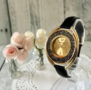 [레어] Swarovski 스와로브스키 손목시계 크리스탈 라인 골드