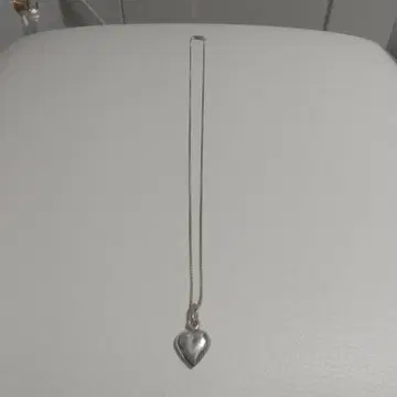 Italy SILVER 통통 하트 모양 목걸이 구제 의류 USED 빈티지