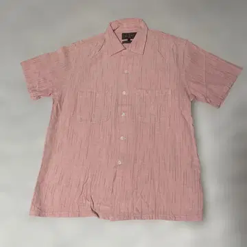 BEAMS + 오픈 카라 셔츠 반팔 슬라브얀 일본제 M 핑크