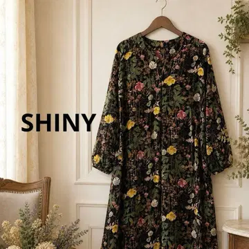 97 새상품급 빅 사이즈 SHINY 플라워 원피스
