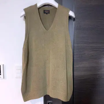 Beams + 린넨 페이퍼 베스트 19SS 카키 L
