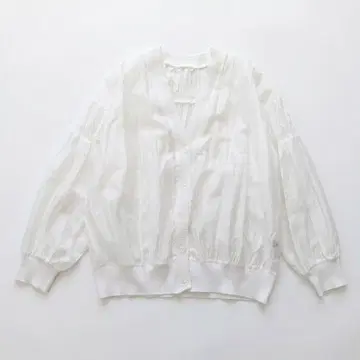 tricot 트리코 시어 가디건 화이트 여성용 겉옷