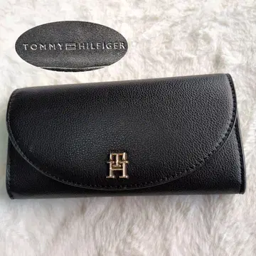 TOMMY HILFIGER 장지갑 로고 여성용 블랙